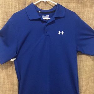 New adult small blue “Under Armour” polo shirt.